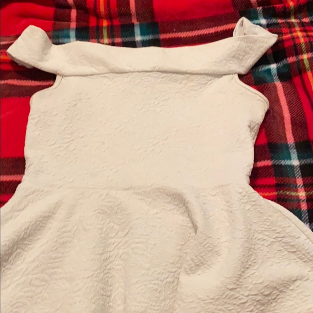 Off the shoulder white shirt